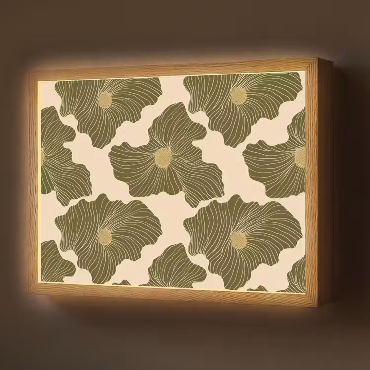Modern - Abstract - Groen Light Box met batterij (Wandlamp) middel 907 -z3d_website