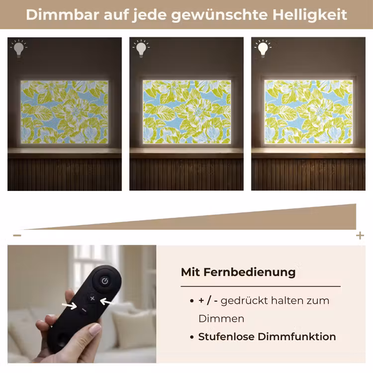 Modern - Bloemen - Groen Light Box met batterij (Wandlamp) middel 907 -USP_dimbaarDE