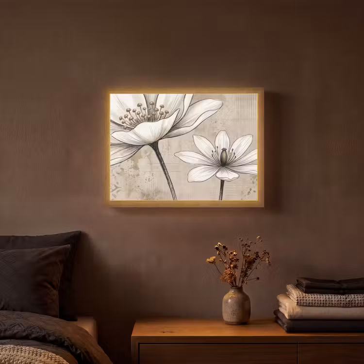 Modern - Design - Wit Light Box met batterij (Wandlamp) middel -sfeer4