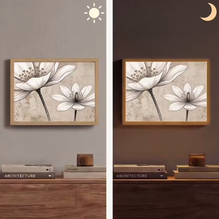 Modern - Design - Wit Light Box met batterij (Wandlamp) middel -sfeer3