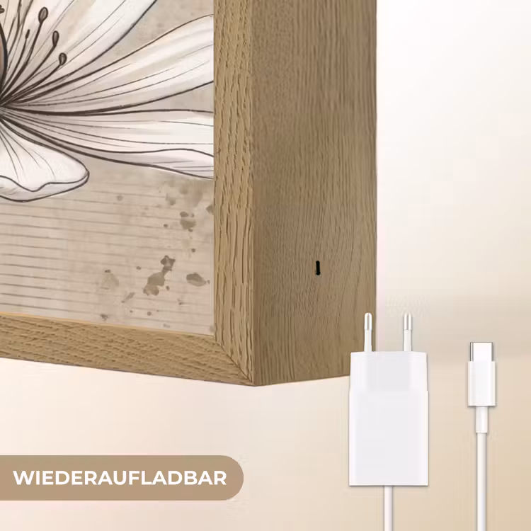 Modern - Design - Wit Light Box met batterij (Wandlamp) middel -USP_websiteoplaadbaarDE
