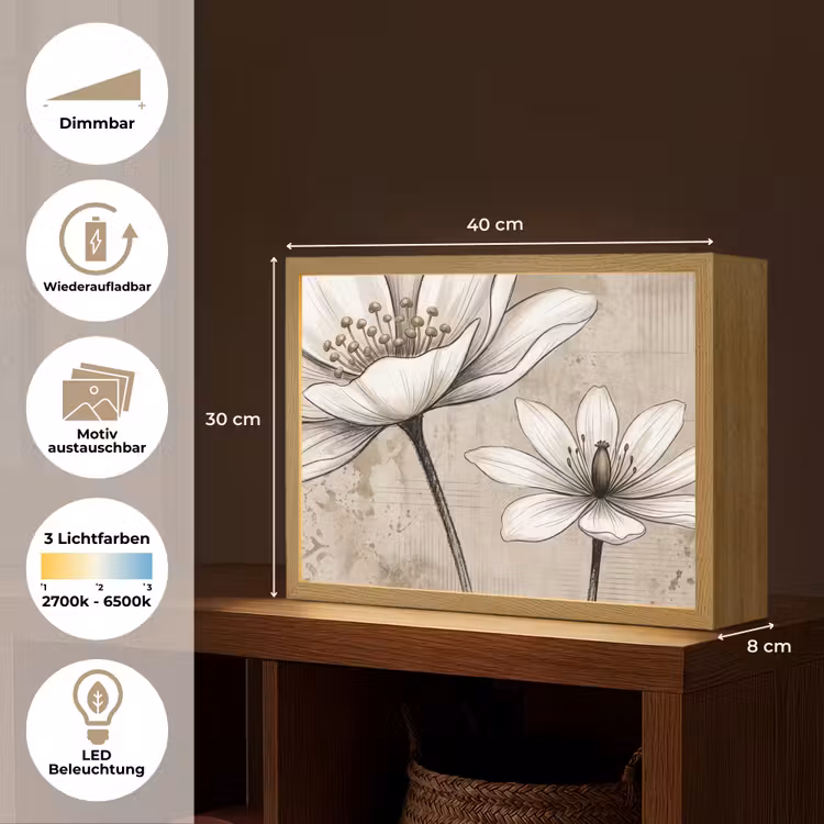 Modern - Design - Wit Light Box met batterij (Wandlamp) middel -USP_websiteoverzichtDE