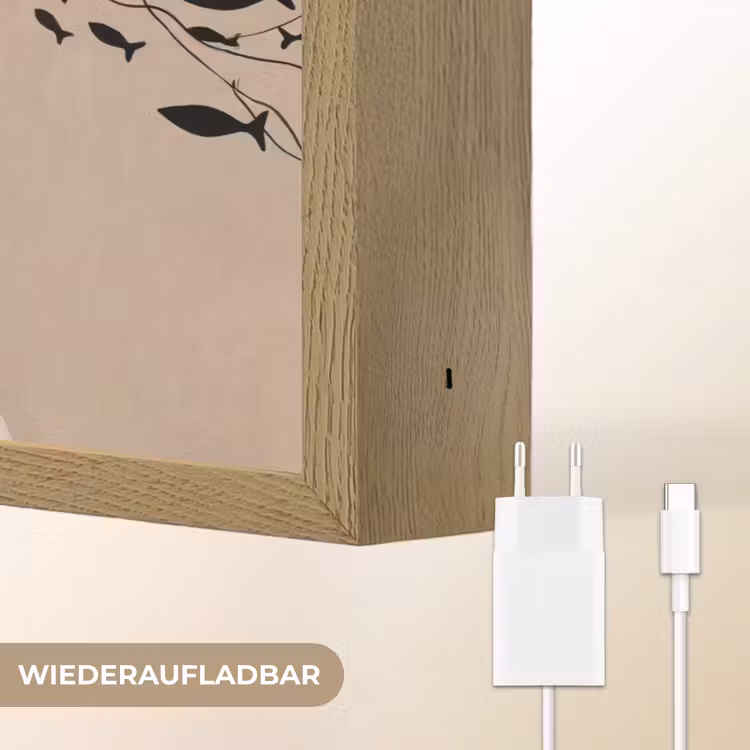 Modern - Vrouw - Goud Light Box met batterij (Wandlamp) middel -USP_websiteoplaadbaarDE