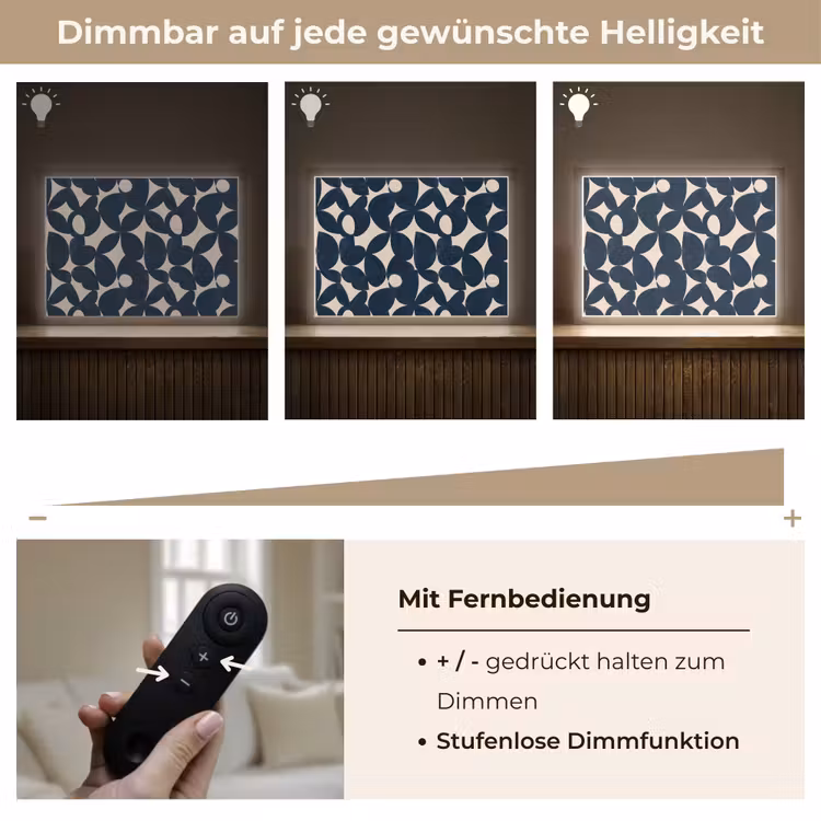 Modern - Geometrisch - Blauw Light Box met batterij (Wandlamp) middel 907 -USP_dimbaarDE