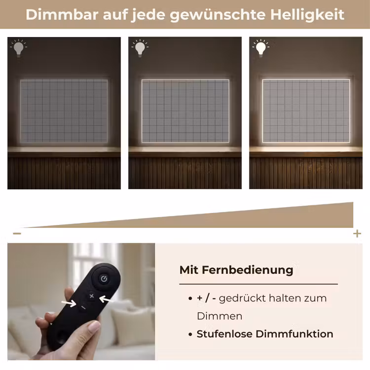 Modern - Patroon - Grijs Light Box met batterij (Wandlamp) middel 907 -USP_dimbaarDE