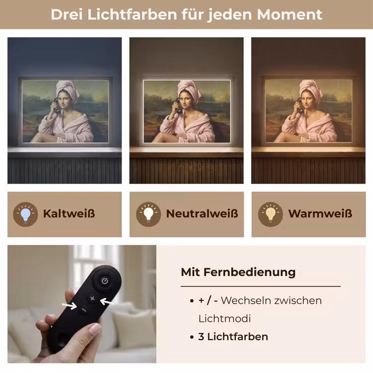 Mona - Klassiek - Roze Light Box met batterij (Wandlamp) middel -USP_lichtkleurDE