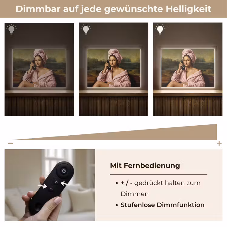 Mona - Klassiek - Roze Light Box met batterij (Wandlamp) middel -USP_dimbaarDE
