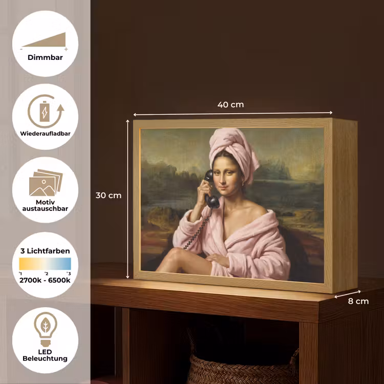 Mona - Klassiek - Roze Light Box met batterij (Wandlamp) middel -USP_websiteoverzichtDE