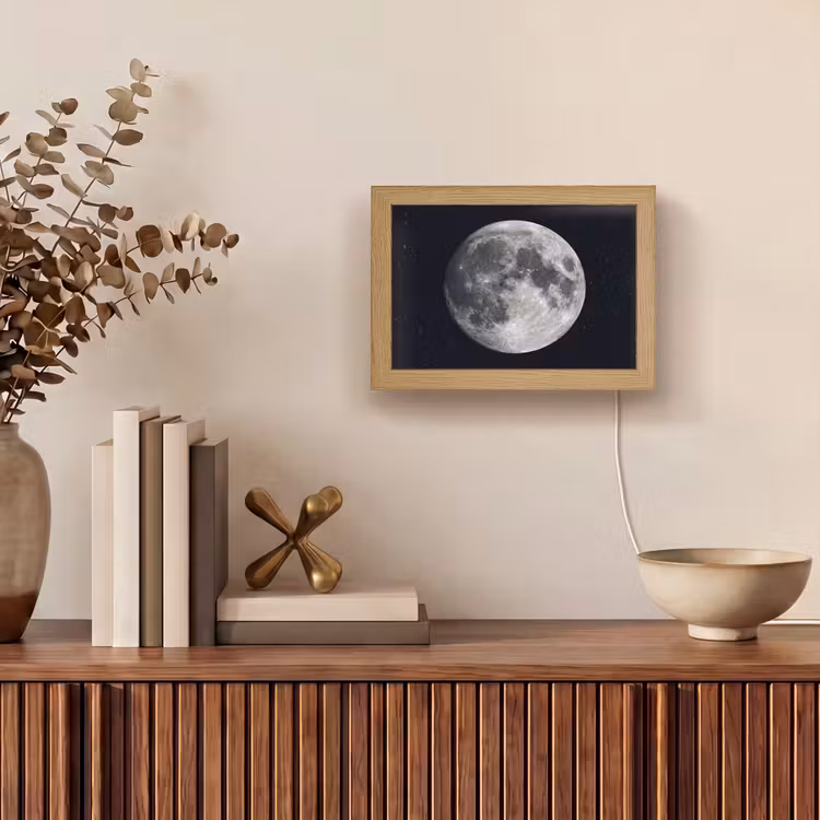 Lightbox - Wandleuchte - Mond – Sterne – Weltraum - Maan - Sterren - Ruimte Light Box met kabel (Wandlamp) klein