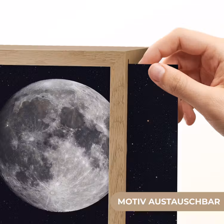 Lightbox - Wandleuchte - Mond – Sterne – Weltraum - Maan - Sterren - Ruimte Light Box met kabel (Wandlamp) klein