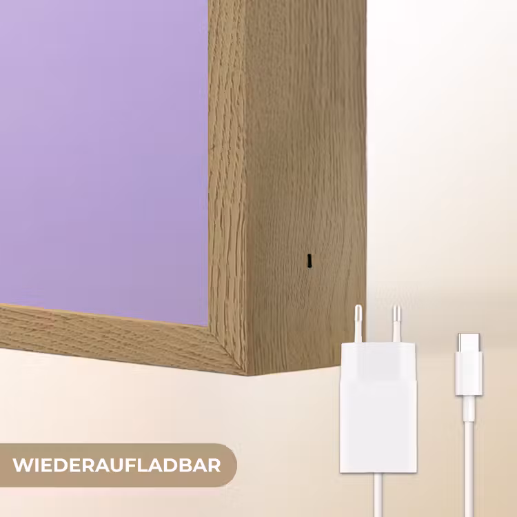 Maandag - Mok - Koffie - Paars Light Box met batterij (Wandlamp) middel -USP_websiteoplaadbaarDE