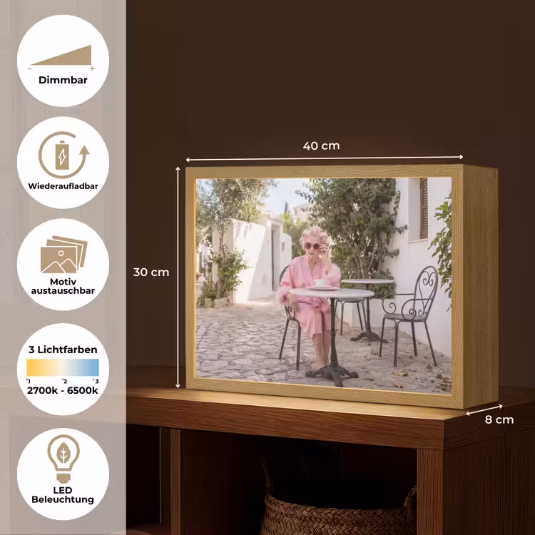 Ochtendjas - Krulspelden - Roze Light Box met batterij (Wandlamp) middel -USP_websiteoverzichtDE