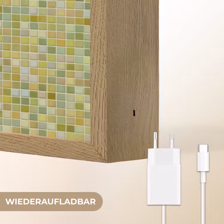 Mozaïek - Patroon - Groen Light Box met batterij (Wandlamp) middel 907 -USP_websiteoplaadbaarDE