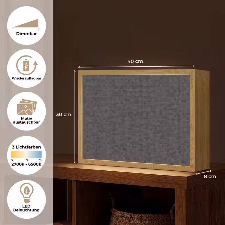 Mozaïek - Patroon - Zwart Light Box met batterij (Wandlamp) middel 907 -USP_websiteoverzichtDE