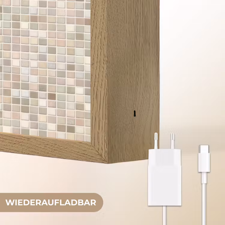 Mozaïek - Patroon- Taupe Light Box met batterij (Wandlamp) middel 907 -USP_websiteoplaadbaarDE