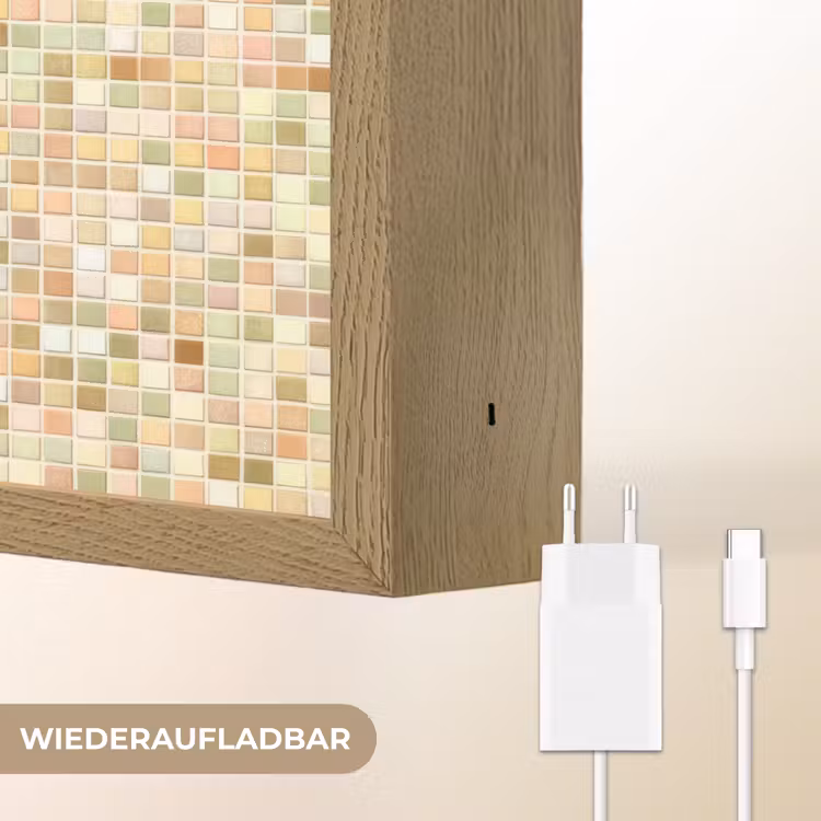 Mozaïek - Patroon - Terracotta Light Box met batterij (Wandlamp) middel 907 -USP_websiteoplaadbaarDE