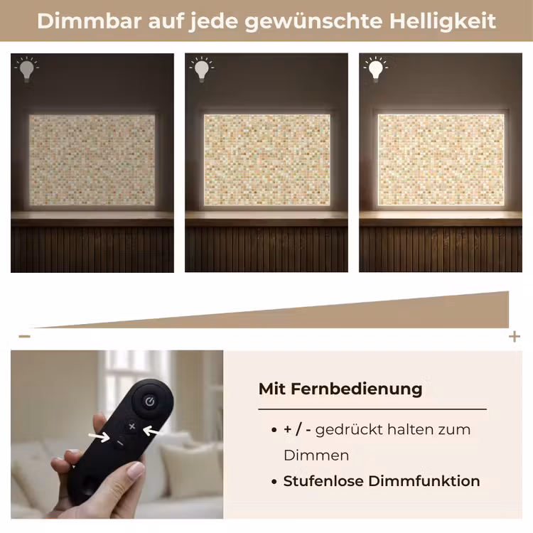 Mozaïek - Patroon - Terracotta Light Box met batterij (Wandlamp) middel 907 -USP_dimbaarDE