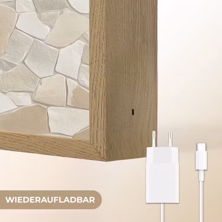 Mozaïek - Stenen - Beige Light Box met batterij (Wandlamp) middel 907 -USP_websiteoplaadbaarDE