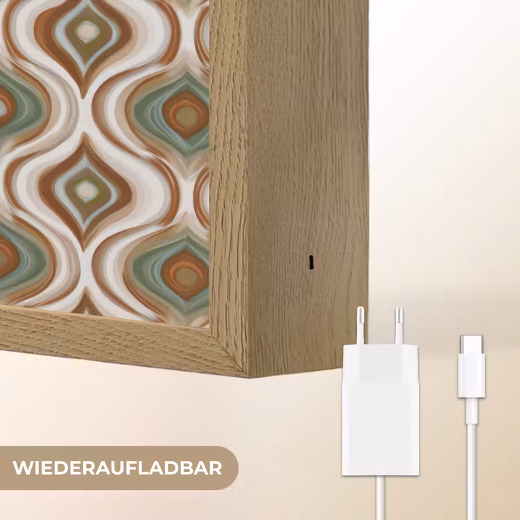 Motief - Patroon - Kleurrijk Light Box met batterij (Wandlamp) middel 907 -USP_websiteoplaadbaarDE