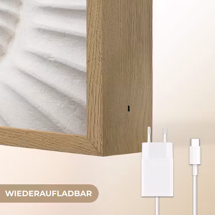 Schelp - Spiraal - Wit Light Box met batterij (Wandlamp) middel -USP_websiteoplaadbaarDE