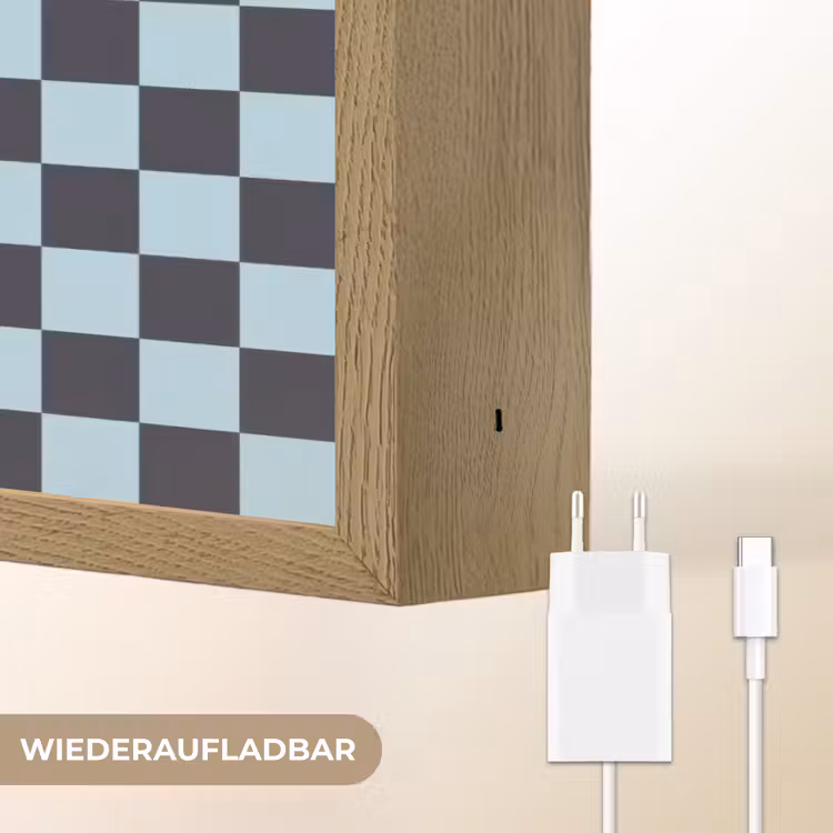 Patroon - Geblok - Blauw - Slow down you're doing fine Light Box met batterij (Wandlamp) middel -USP_websiteoplaadbaarDE