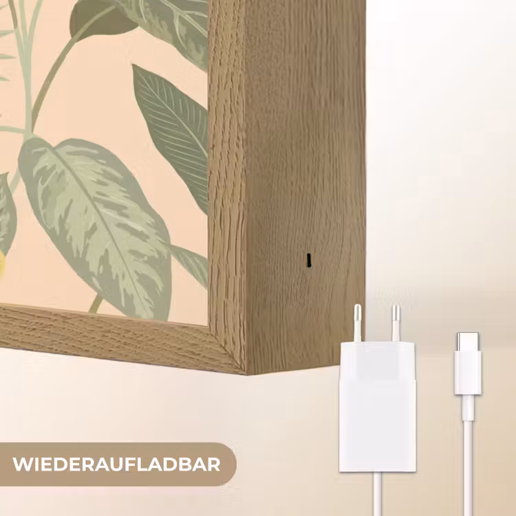 Patroon - Bloemen - Kleurrijk Light Box met batterij (Wandlamp) middel -USP_websiteoplaadbaarDE