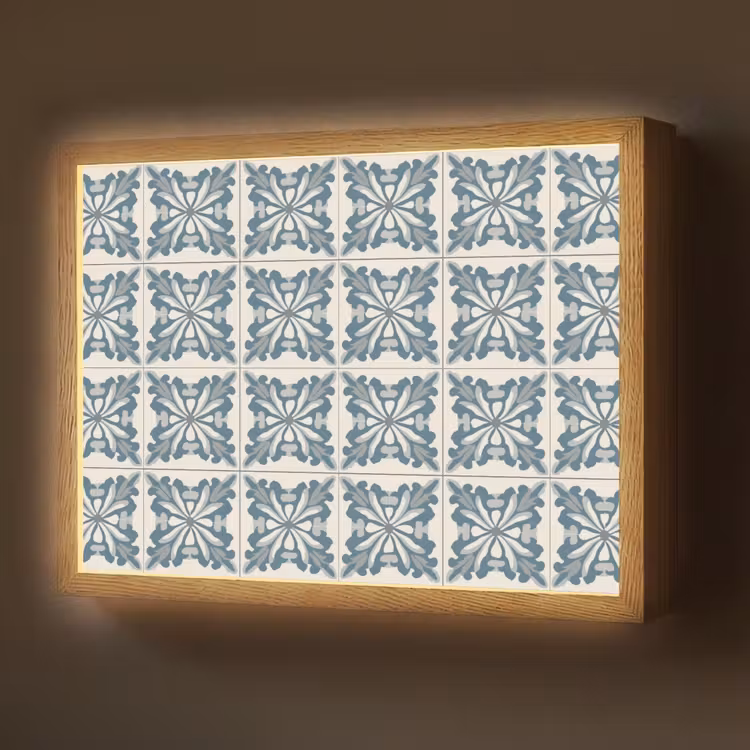 Dessin - Tegel - Blauw Light Box met batterij (Wandlamp) middel 907 -z3d_website