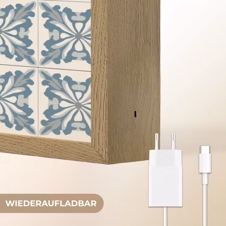 Dessin - Tegel - Blauw Light Box met batterij (Wandlamp) middel 907 -USP_websiteoplaadbaarDE