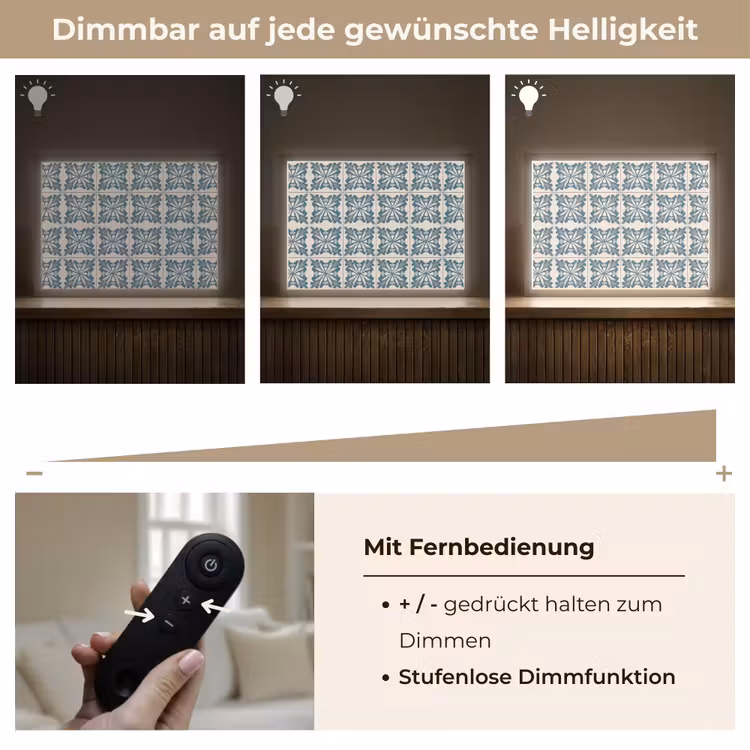 Dessin - Tegel - Blauw Light Box met batterij (Wandlamp) middel 907 -USP_dimbaarDE