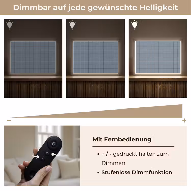 Patroon - Tegel - Blauwgrijs Light Box met batterij (Wandlamp) middel 907 -USP_dimbaarDE