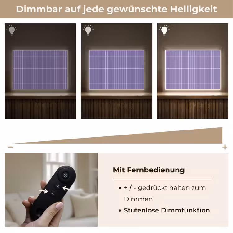 Patroon - Tegel - Lila Light Box met batterij (Wandlamp) middel 907 -USP_dimbaarDE