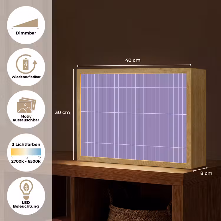 Patroon - Tegel - Lila Light Box met batterij (Wandlamp) middel 907 -USP_websiteoverzichtDE