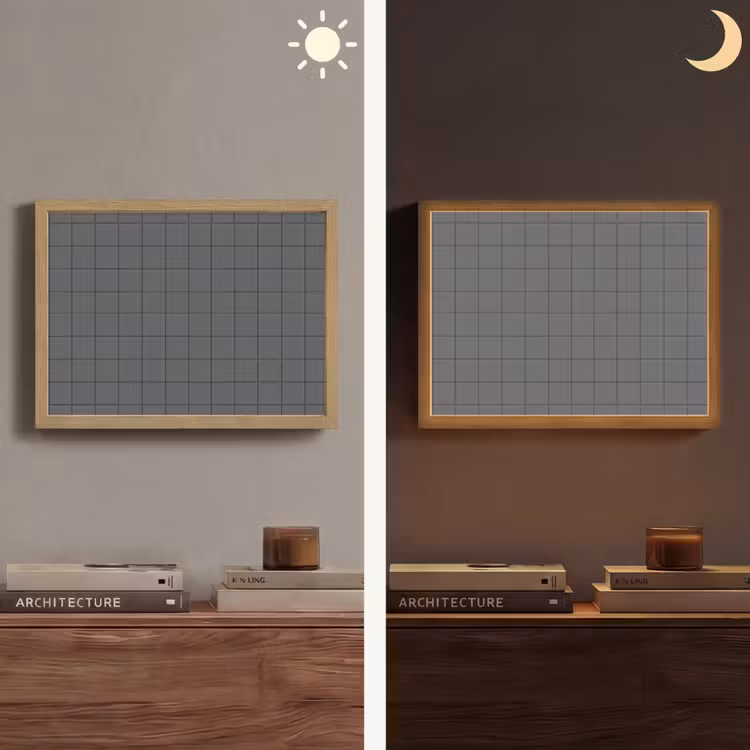Patroon - Tegel - Grafiet - Grijs Light Box met batterij (Wandlamp) middel 907 -sfeer3