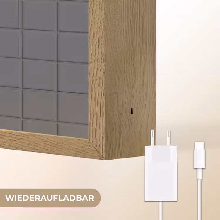 Patroon - Tegel - Grafiet - Grijs Light Box met batterij (Wandlamp) middel 907 -USP_websiteoplaadbaarDE