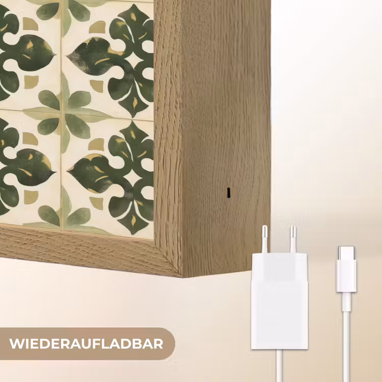 Patroon - Tegel - Groen Light Box met batterij (Wandlamp) middel 907 -USP_websiteoplaadbaarDE