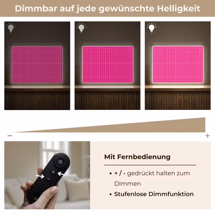 Patroon - Tegel - Magenta - Roze Light Box met batterij (Wandlamp) middel 907 -USP_dimbaarDE
