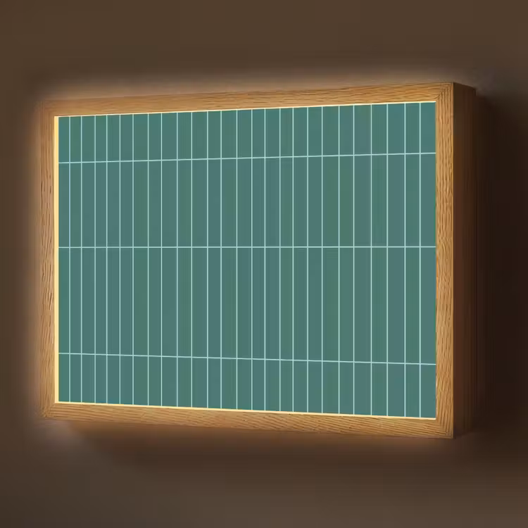 Patroon - Tegel - Saliegroen Light Box met batterij (Wandlamp) middel 907 -z3d_website