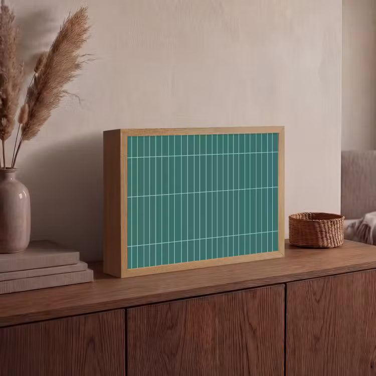 Patroon - Tegel - Saliegroen Light Box met batterij (Wandlamp) middel 907 -sfeer2
