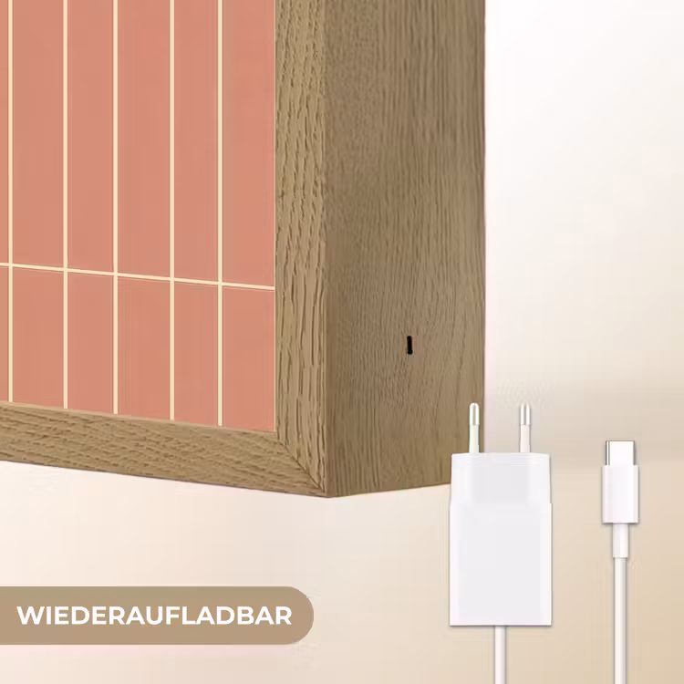 Patroon - Tegels - Terracotta Light Box met batterij (Wandlamp) middel 907 -USP_websiteoplaadbaarDE