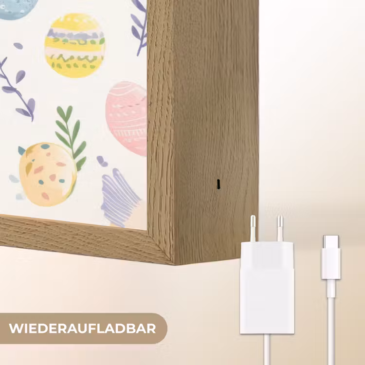 Patroon - Kip - Paaseieren Light Box met batterij (Wandlamp) middel -USP_websiteoplaadbaarDE