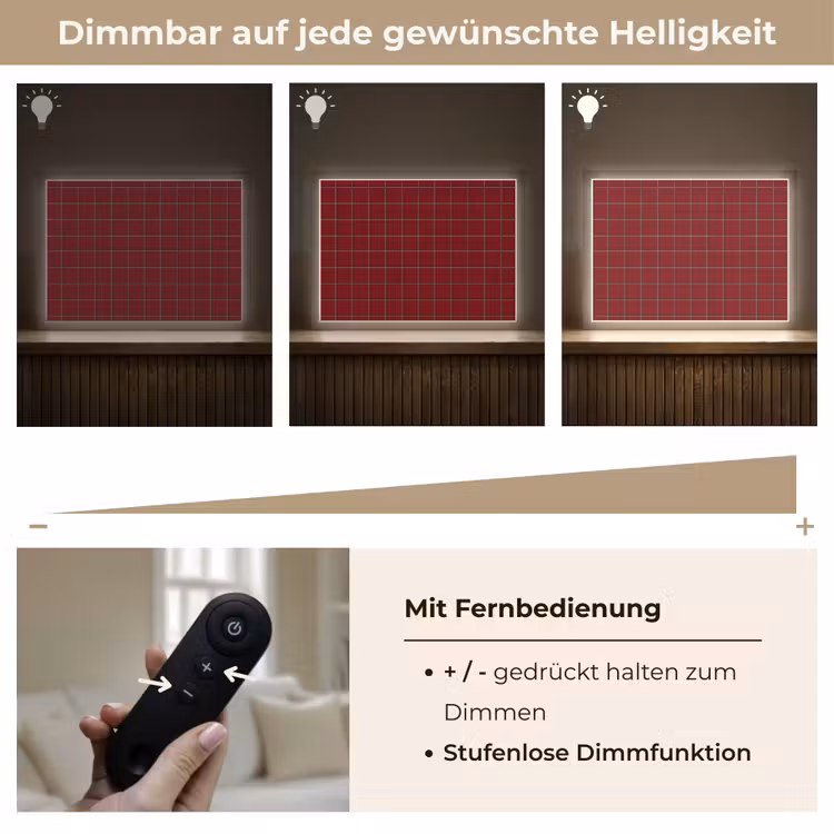 Patroon - Tegels - Burgundy Light Box met batterij (Wandlamp) middel 907 -USP_dimbaarDE