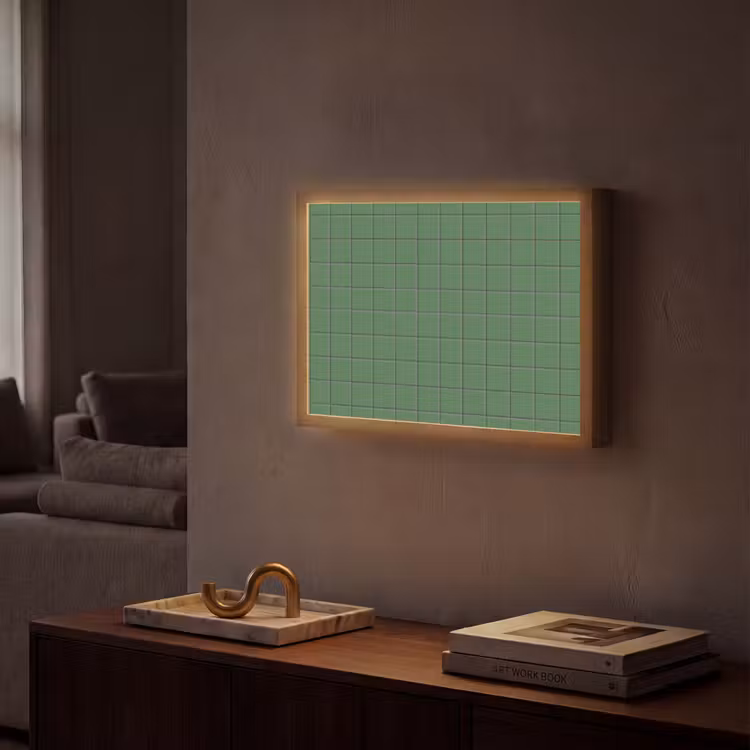 Patroon - Tegels - Groen Light Box met batterij (Wandlamp) middel 907 -sfeer1