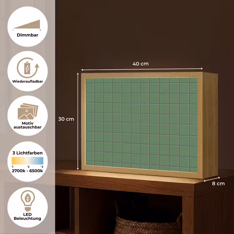 Patroon - Tegels - Groen Light Box met batterij (Wandlamp) middel 907 -USP_websiteoverzichtDE
