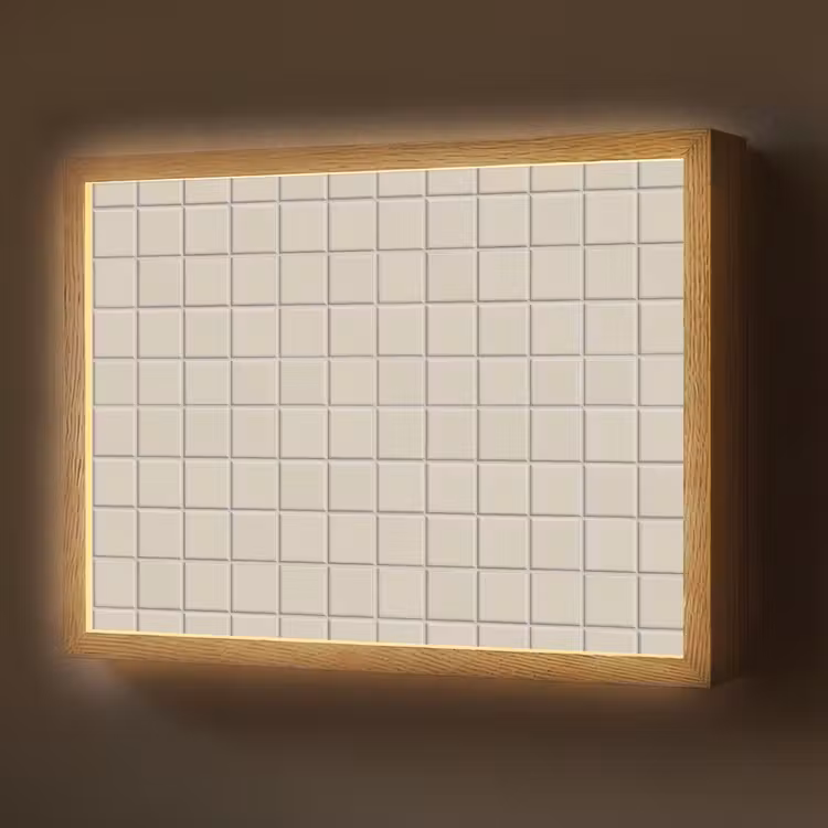 Patroon - Tegels - Taupe Light Box met batterij (Wandlamp) middel 907 -z3d_website