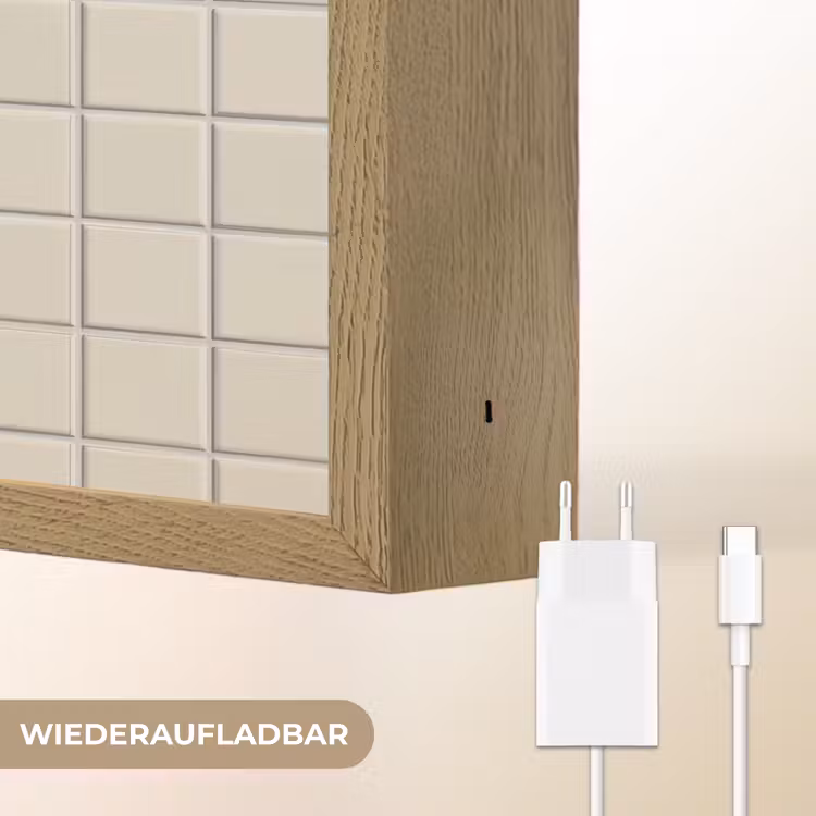 Patroon - Tegels - Taupe Light Box met batterij (Wandlamp) middel 907 -USP_websiteoplaadbaarDE