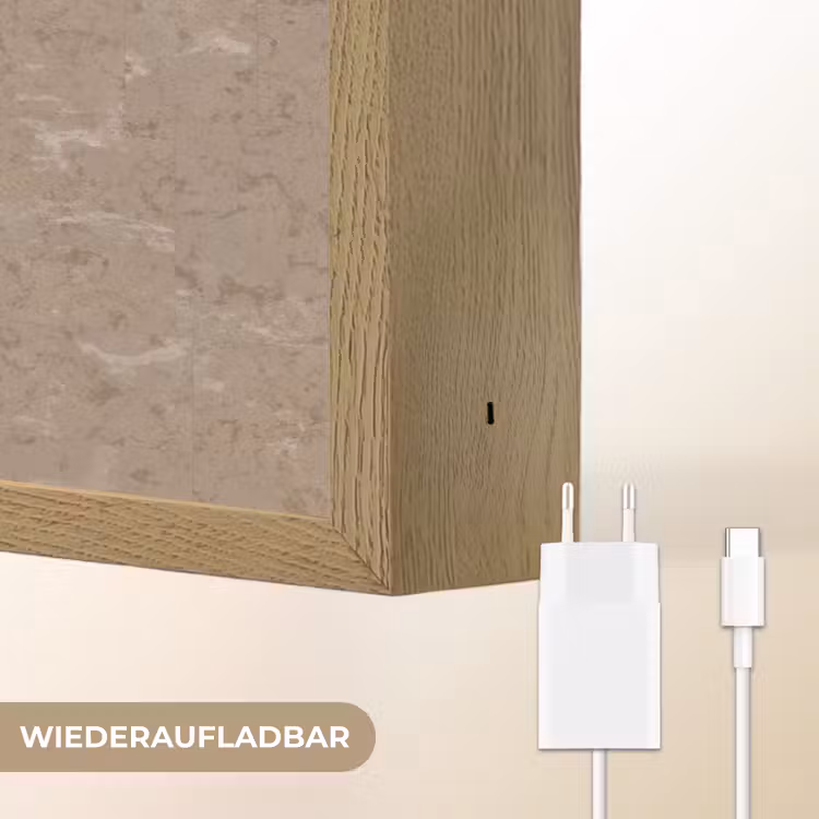 Patroon - Kalksteen - Beige Light Box met batterij (Wandlamp) middel 907 -USP_websiteoplaadbaarDE