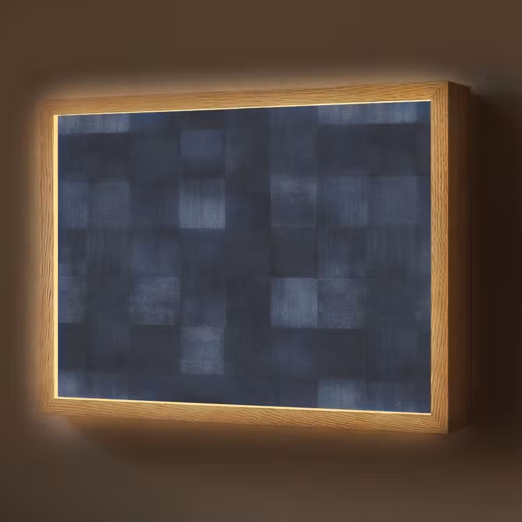 Patroon - Ruit - Marineblauw Light Box met batterij (Wandlamp) middel 907 -z3d_website