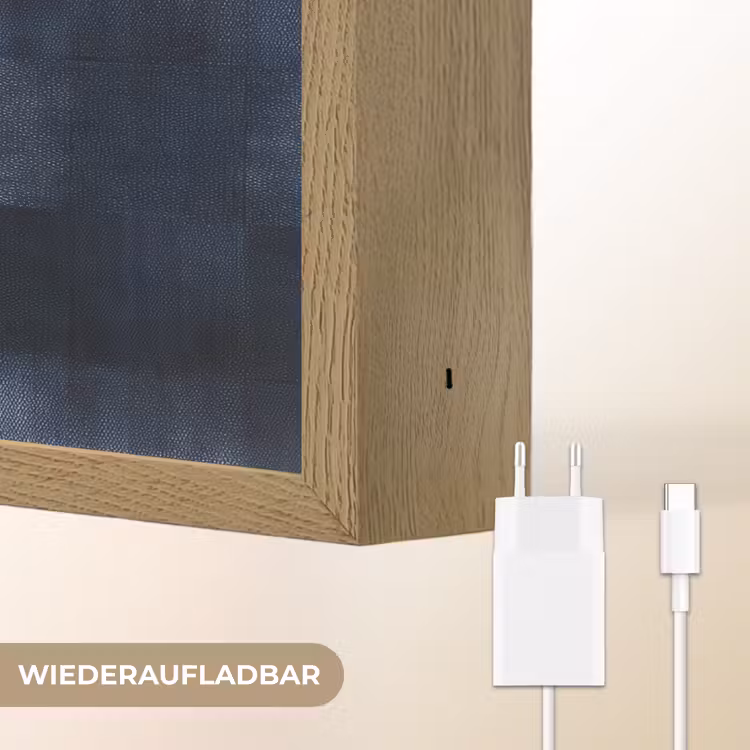 Patroon - Ruit - Marineblauw Light Box met batterij (Wandlamp) middel 907 -USP_websiteoplaadbaarDE