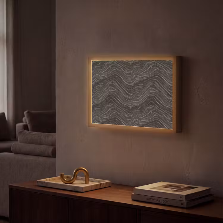 Patroon - Contrast - Antraciet Light Box met batterij (Wandlamp) middel 907 -sfeer1