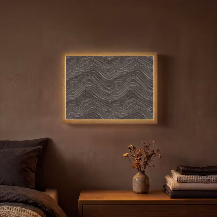 Patroon - Contrast - Antraciet Light Box met batterij (Wandlamp) middel 907 -sfeer4